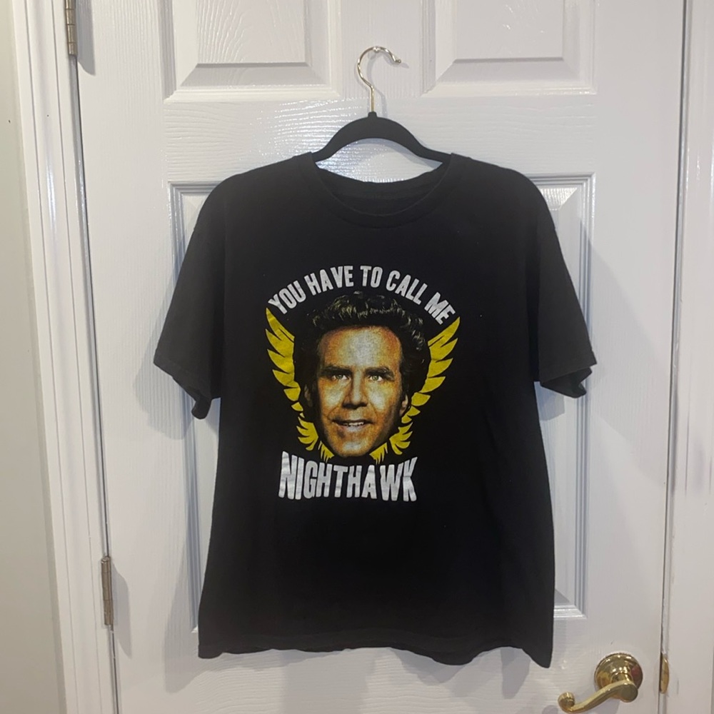 Step Brothers Funny T Shirt Black L “You Have To Call Me Nighthawk” Will Ferrell